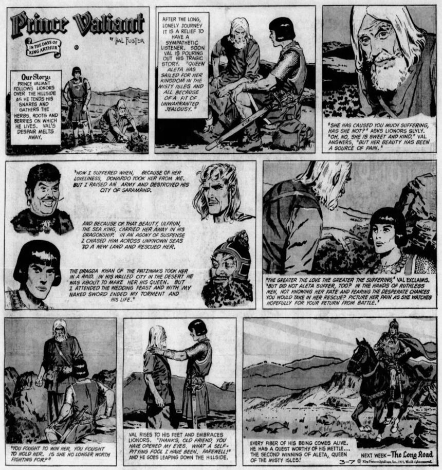 Hal Foster Layouts for J.C. Murphy Prince Valiant – The Daily Cartoonist