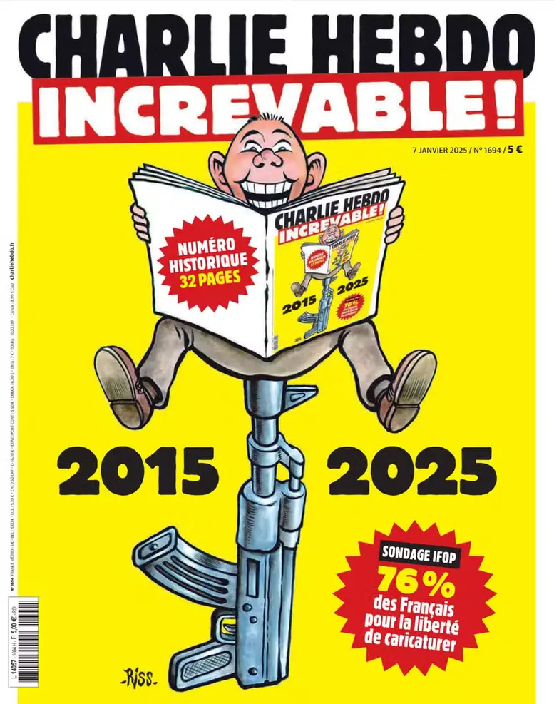 Charlie Hebdo 10 year attack anniversary cover