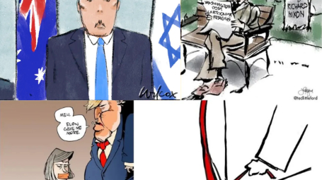 Collage of editorial cartoons